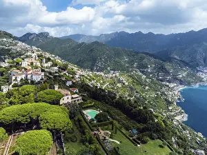 View of Ravello from a drone, Amalfi Coast