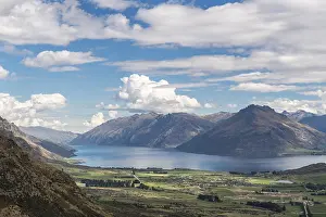 View from The Remarkables to Lake Wakatipu and mountains