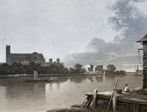 View from River Thames to Westminster Abbey