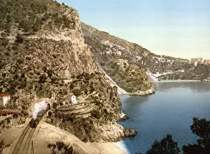 View of the road to La Turbie, Eze and St