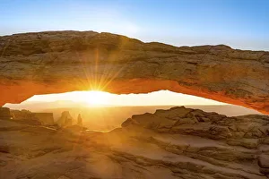View through rock arch, Mesa Arch