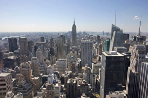 View from Rockefeller Center over the skyline with the Empire State Building