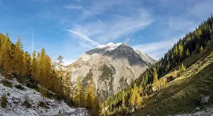 View of the rocky summit of the Gamsjoch