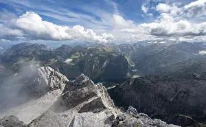 View from the rocky summit of the Watzmann Mittelspitze