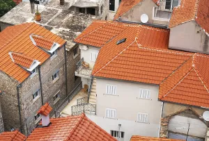 View on the roofs of Omis town in Croatia