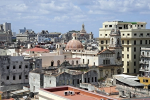 View over the rooftops, historic district of Havana