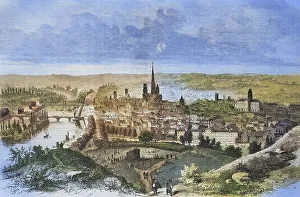 View of Rouen, France, 1870, illustrated war history 1870-1871