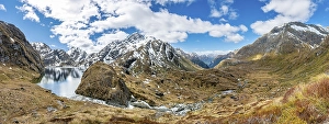 Category Mountain Landscapes Prints: View into Route Burn Valley, Route Burn River tiling from Lake Harris