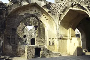 View of ruined of Golconda fort built by Mohammed Quli Qutb Shah 16th century