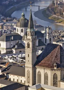 View from the Salzbug on the city