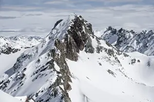 View of the Scalettahorn, mountain landscape in winter