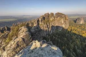 View to Schrammsteine, Elbe Sandstone Mountains
