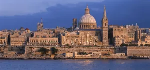View from Sliema on Valletta in the evening