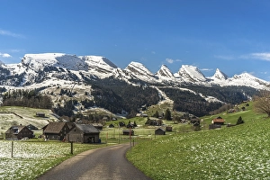 Category Mountain Landscapes Prints: View of the snow-covered Churfirsten