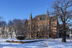 View of the Standehaus in winter in the Hanseatic city of Rostock<br> View of the St