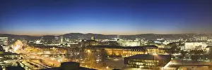 View over Stuttgart at night, Baden-Wuerttemberg