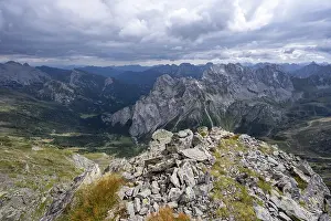 View from the summit of the Raudenspitze or Monte Fleons