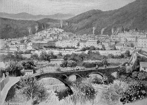 View of Taggia, Italian town in the region of Liguria