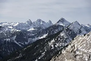 View of Tannheimer Berge with Gimpel and Rote Flueh
