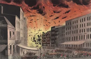 View of the terrible explosion at the Great Fire in New York