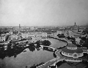 View from the tower of the government building to the buildings at the territory of the World Exposition 1893