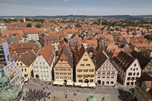 View from the tower of the Town Hall of Marktplatz square