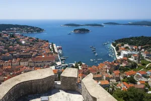 View of the town and the harbour of Hvar from the Spanjola Fortress