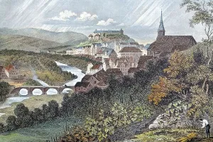 View of Tuebingen on the Neckar river