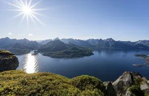View of Ulvagsundet fjord and mountains