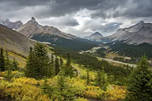 View into the valley with Icelfields Parkway
