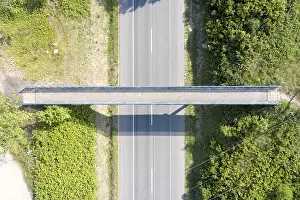 Top view of the viaduct above the road