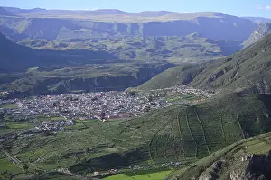 View of the village Chivay at the Colca Canyon