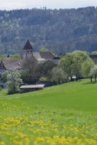 View of the village church in Gailenkirchen
