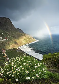 View of the village of Santa Catalina and the sea beaches Playa de Santa Catalina