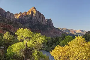 View from Virgin River to Watchman Mountain