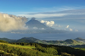 Category Mountain Landscapes Prints: View of volcano Ponta do Pico with clouds
