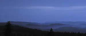 View over the Vosges mountains at night