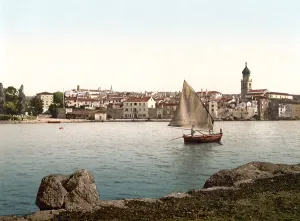 View from the west to Veglia, now Krk