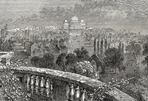 View from the White House to the original Capitol building completed in 1800
