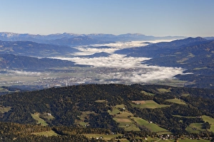 View from Zirbitzkogel mountain across the valley towards Obdach