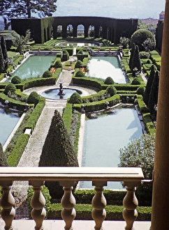 Villa Gamberaia, formal terraced garden from the eighteenth century, Settignano, Tuscany, Italy 1957