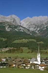 Category Mountain Landscapes Prints: Village of Ellmau and the mountain range of the Wilder Kaiser Tyrol Austria