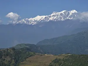 Village Maling And Annapurna Range, Nepal