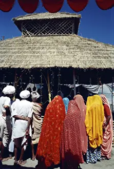 Villagers watching havan in Kumbh fair 98