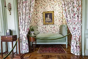 Villandry, France -October 17, 2019: Interior of bedroom in Chateau de Villandry