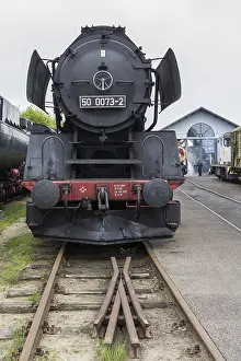 Vintage black steam locomotive from The Veluwsche Steam Train Company in Beekbergen in the Netherlands