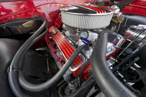 Vintage car engine, car show, Chateauguay