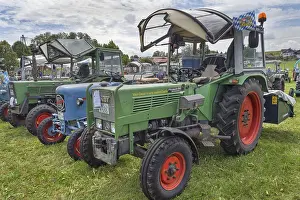 Vintage car meeting, tractor Fendt