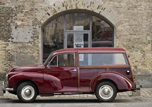Vintage car parked in front of the cultural centre The Arctic House or Det Arktische Hus