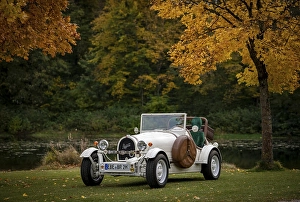 Vintage car, replica of a 1923 Bugatti 35 B from the year of completion 1989 stands on the basis of a VW Beetle with a